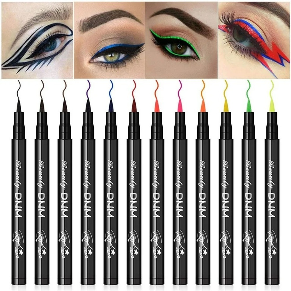 DNM Matte Multicolor Colorful Eyeliner 12 Piece Set New Factory Sealed Package